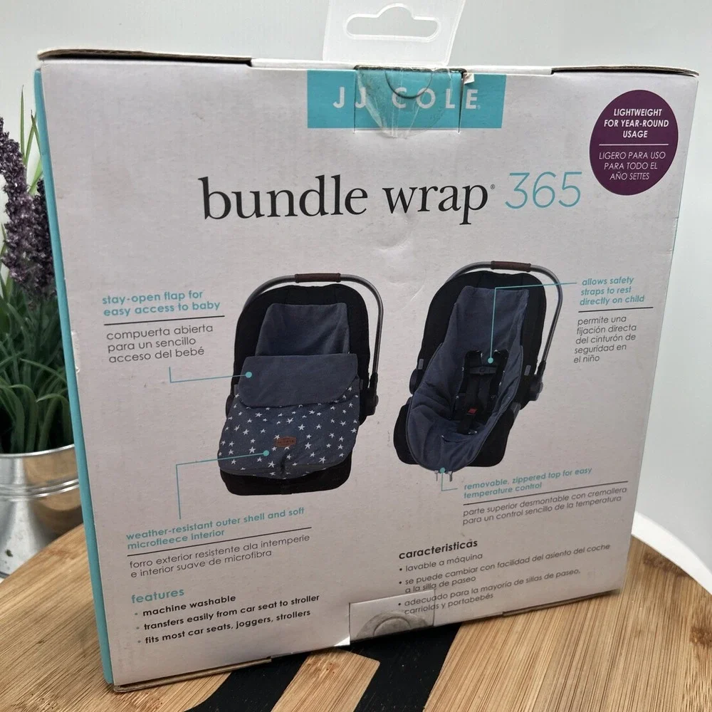 JJ Cole Baby Bundle 365 Car Seat Cover & Stroller Accessory Comfort Stars Light
